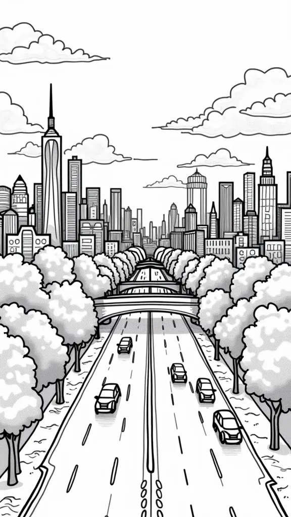 coloriages de paysage urbain